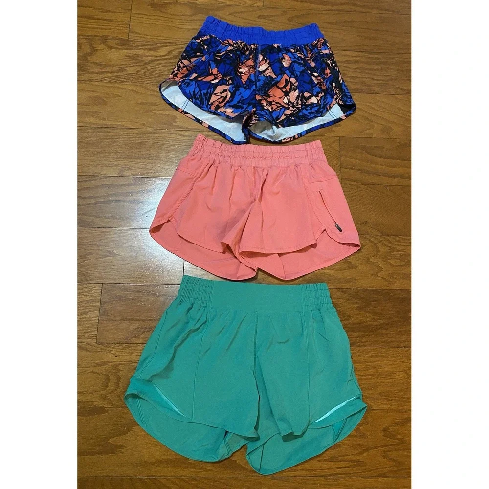 Lululemon Women's Size 6 Multi Hotty Hot Short HR Lined Shorts Lot Of 3